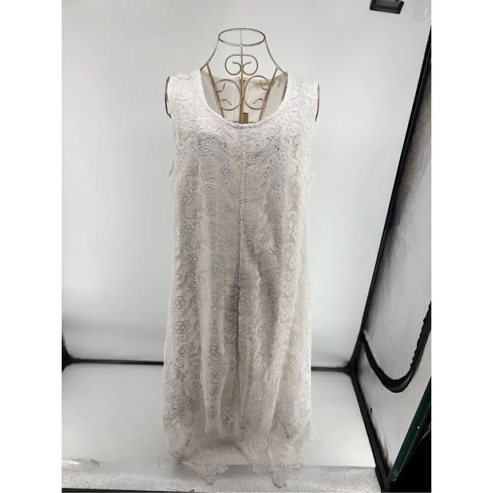 Soft Surroundings Madelyn White Lace Dress Size 14 Cottagecore
